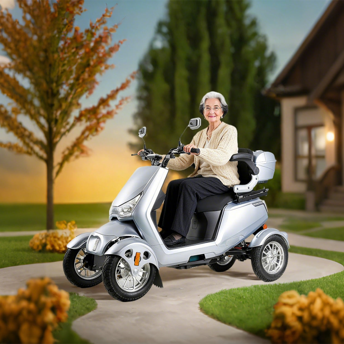 Silver Electric  Scooter