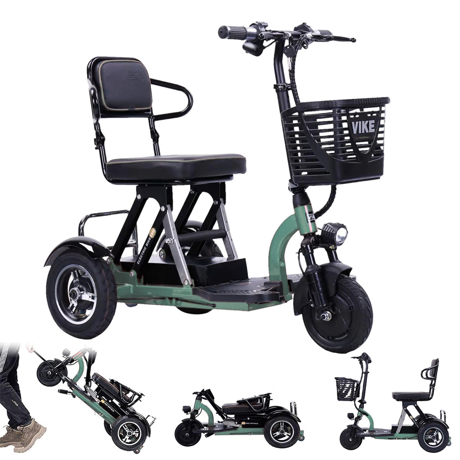 Electric Tricycle Olive Greenand &Red