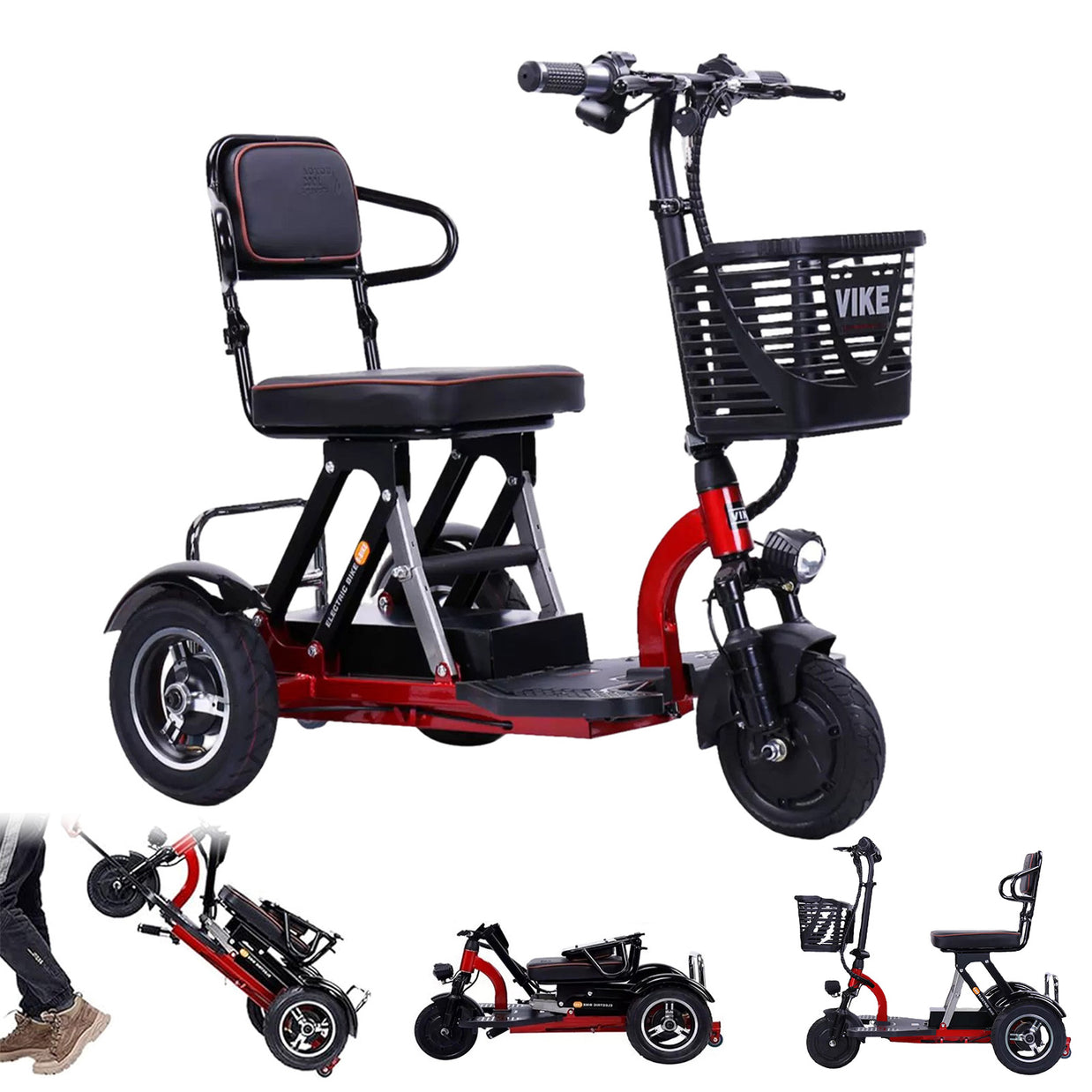 Electric Tricycle Olive Greenand &Red
