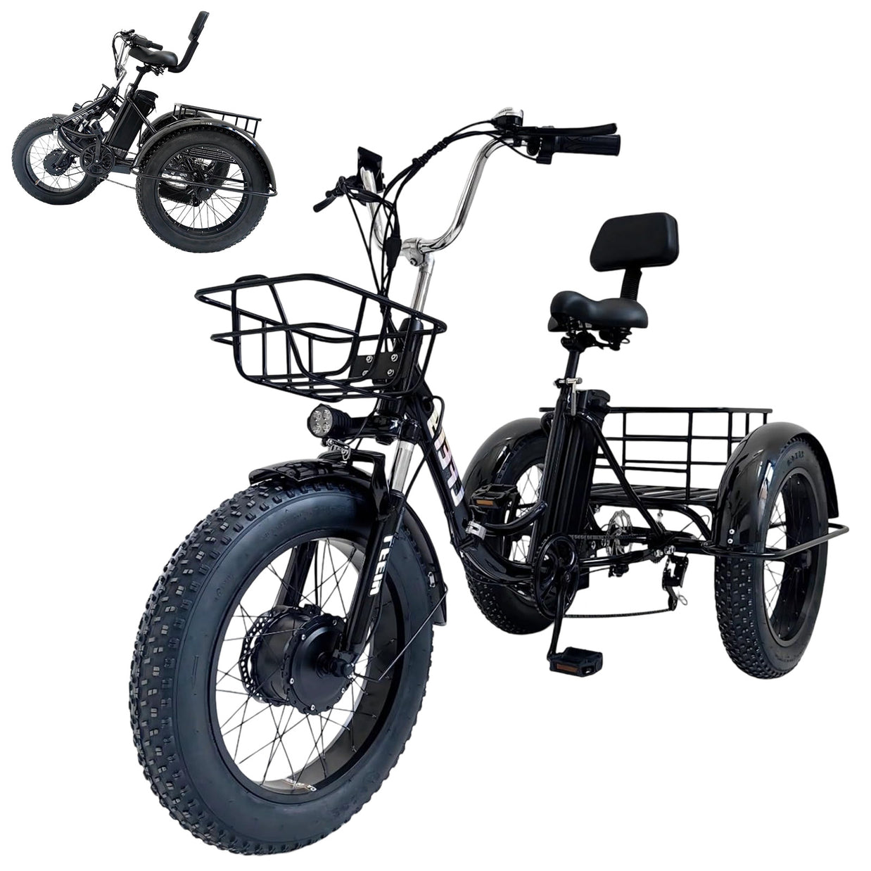 Black Electric Tricycle