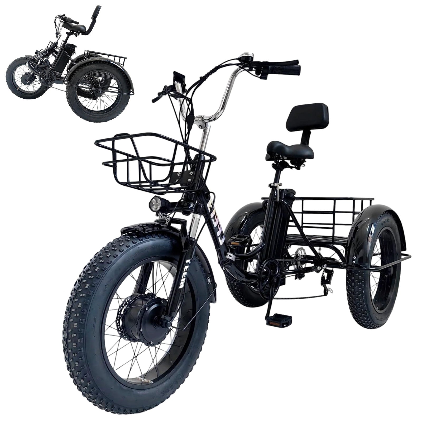 Black Electric Tricycle