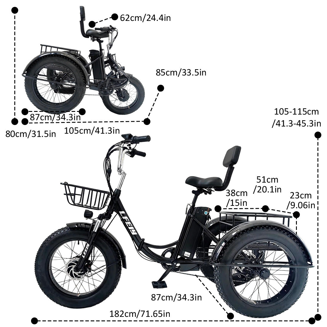 Black Electric Tricycle
