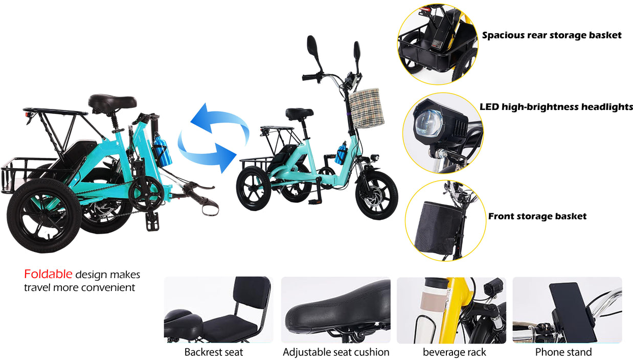 Yellow Electric Tricycle