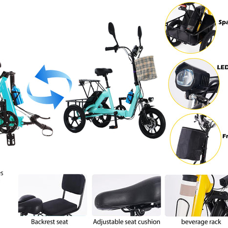 Yellow Electric Tricycle