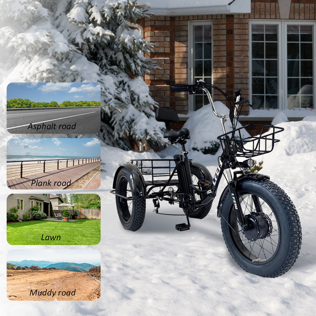 Black Electric Tricycle