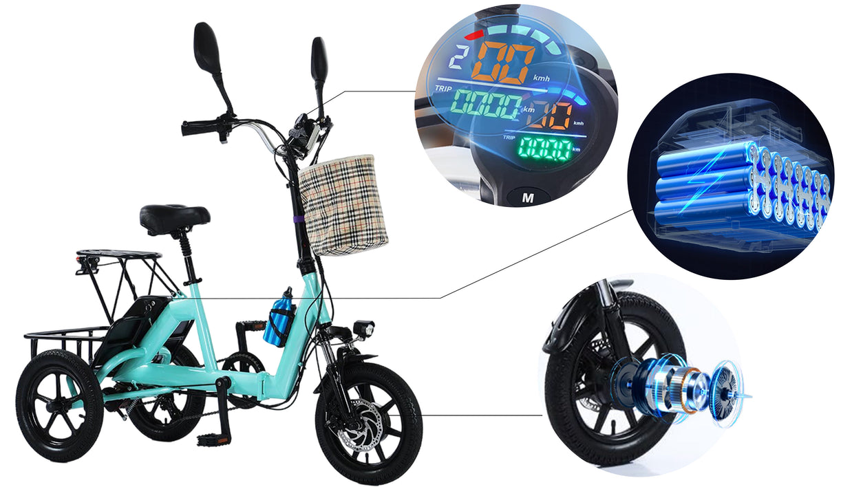 Yellow Electric Tricycle