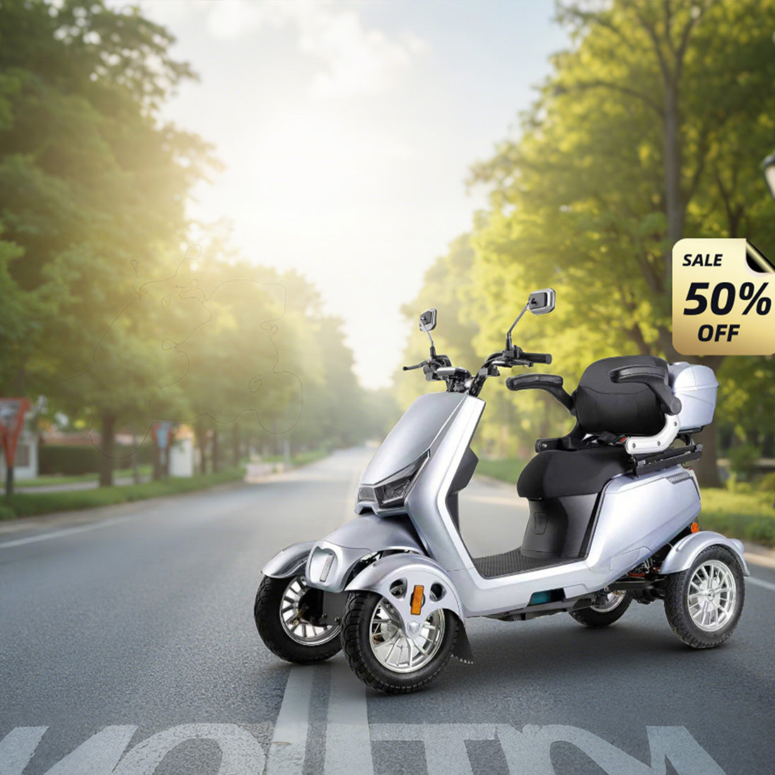 Silver Electric  Scooter