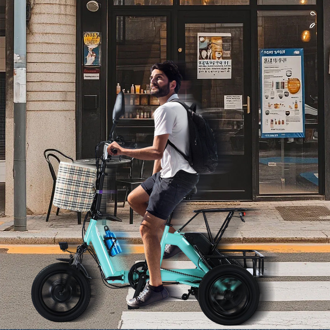 Yellow Electric Tricycle